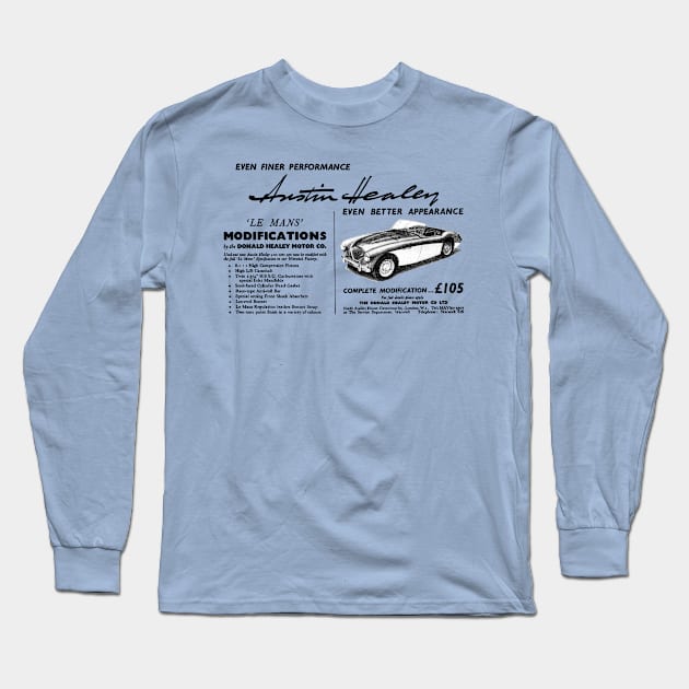 AUSTIN HEALEY 3000 - advert Long Sleeve T-Shirt by Throwback Motors